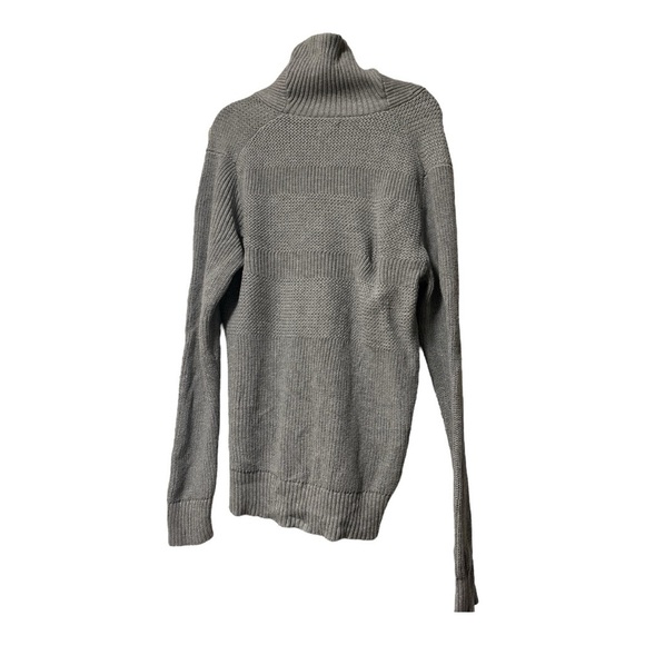 1901 Shawl Collar Gray Fisherman Cotton Sweater Size Large Men fall, PNW, camp - Picture 2 of 5